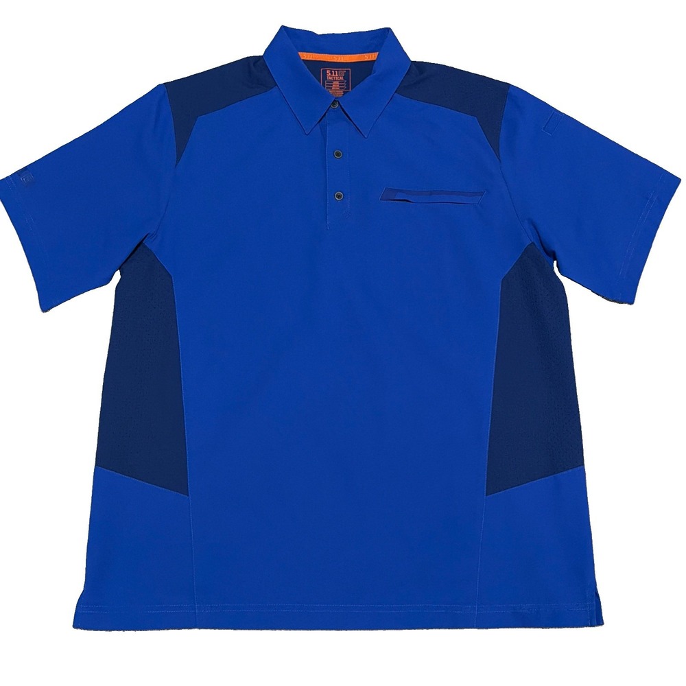 5.11 Tactical Men's Large Blue Short Sleeve Freedom Flex Polo